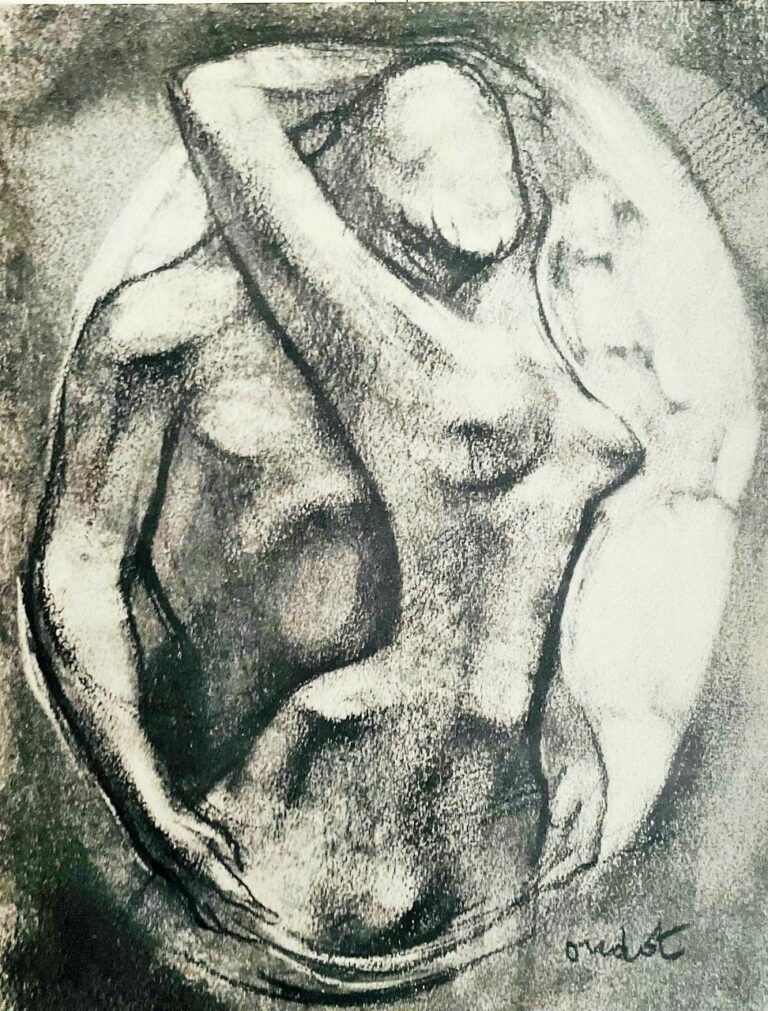 "LE COUPLE" Héliogravure signée OUDOT